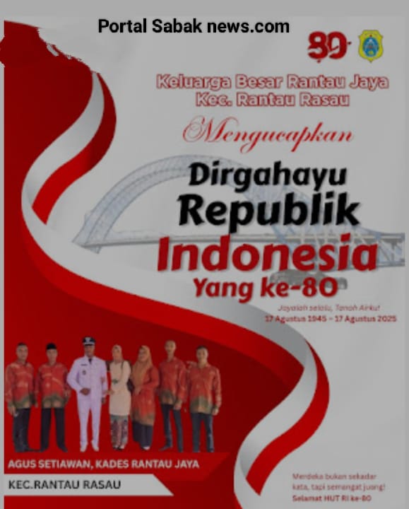 Kepala Desa Rantau Jaya Agus Setyawan Mengucapkan Selamat HUT. RI Ke-80