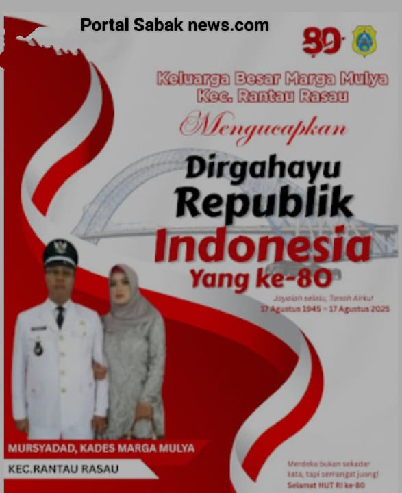 Kepala Desa Rantau Rasau II Deni Permana Mengucapkan Selamat HUT. RI Ke-80