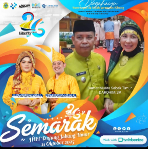 Camat Muara Sabak Timur DAROHIM.SP. Mengucapkan Selamat HUT Tanjung Jabung Timur Ke 26.