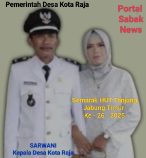 Kepala Desa Kota Raja Sarwani Ucapkan Selamat HUT Tanjabtim Yang Ke – 26