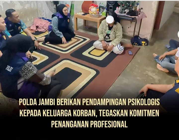 Polda Jambi Berikan Pendampingan Psikologis Kepada Keluarga Korban