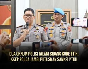 Polda Jambi Menggelar Sidang Komisi Kode Etik.