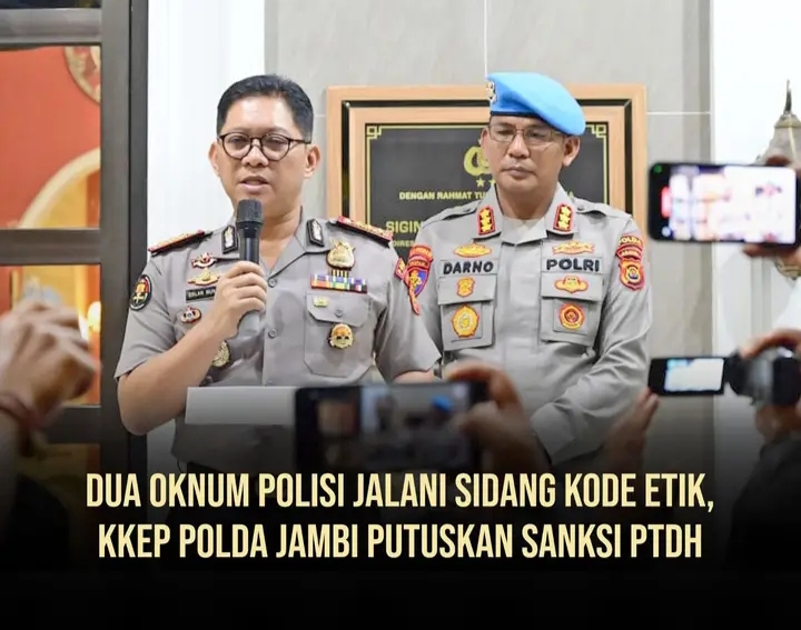 Polda Jambi Menggelar Sidang Komisi Kode Etik.